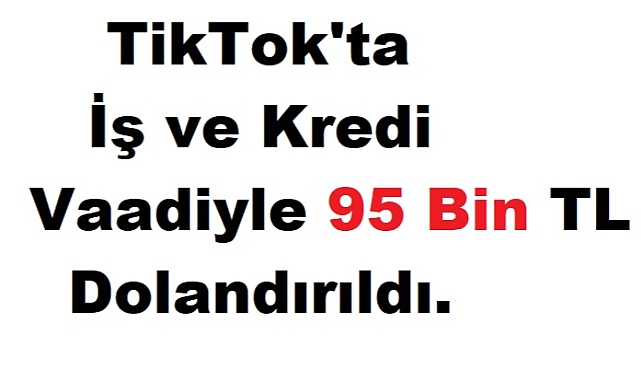 TikTok'ta İş ve Kredi Vaadiyle 95 Bin TL Dolandırıcılık