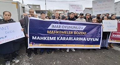 Şahintepe Halkı Barınma Hakkı İçin Soğuk Havaya rağmen basın açıklaması yaptı.