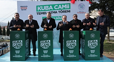 Kuba Camii’nin temel atma töreni, dualarla gerçekleştirildi.