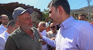 Bakan Kurum, Ödemiş’teki incelemelerde bulundu