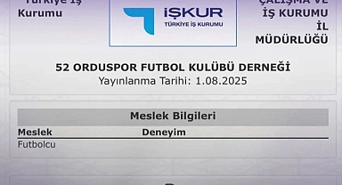 52 Orduspor'dan İŞKUR Sürprizi: Futbolcu İlanı Şaşırttı!