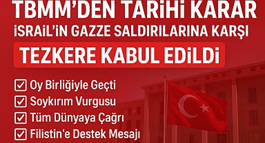 TBMM'den Tarihi Karar: İsrail'in Gazze Saldırılarına Karşı Tezkere Kabul Edildi 